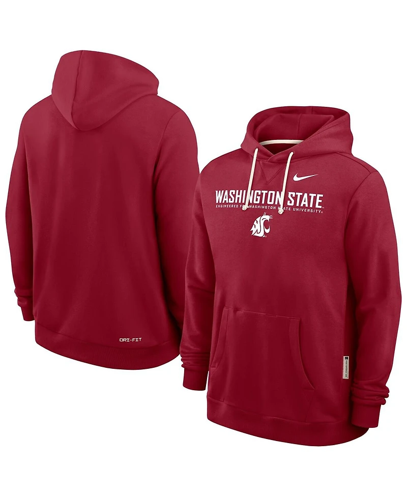 Nike Men's Crimson Washington State Cougars 2025 Sideline Performance Pullover Hoodie