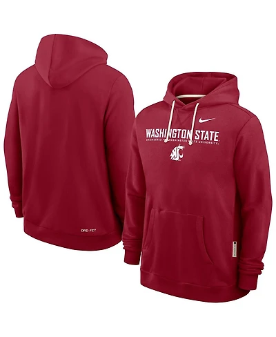 Nike Men's Crimson Washington State Cougars 2025 Sideline Performance Pullover Hoodie