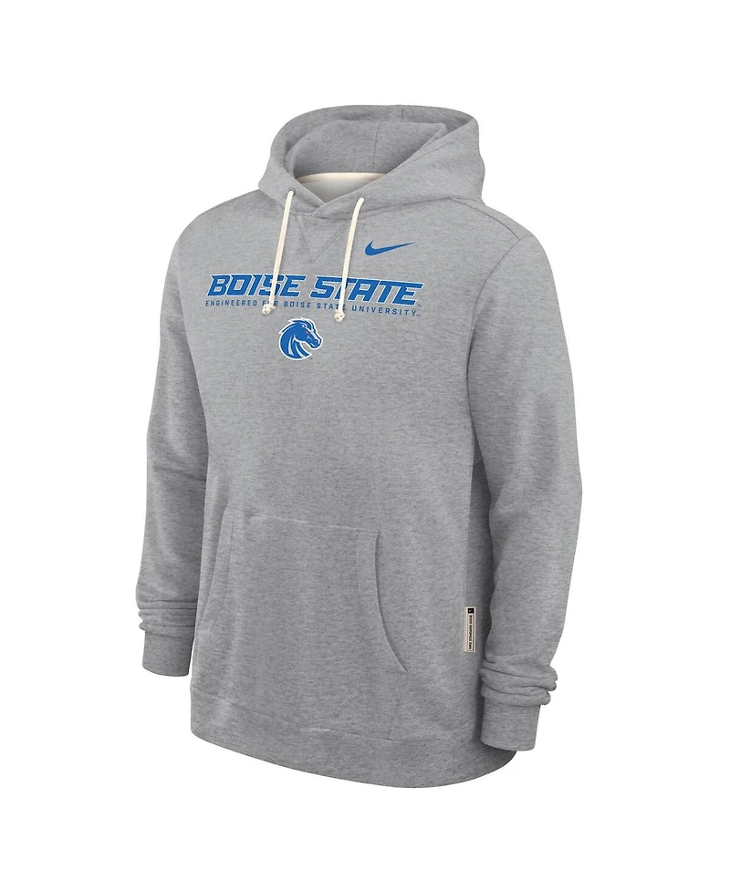 Nike Men's Heather Gray Boise State Broncos 2025 Sideline Performance Pullover Hoodie