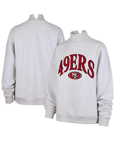 '47 Brand Women's Heather Gray San Francisco 49ers Vantage Mock Neck Pullover Sweatshirt