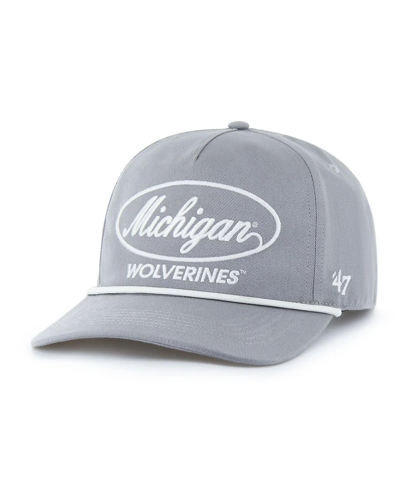 '47 Brand Men's Gray Michigan Wolverines Contemporary Basics Foundational Rope Hitch Adjustable Hat