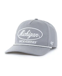 '47 Brand Men's Gray Michigan Wolverines Contemporary Basics Foundational Rope Hitch Adjustable Hat