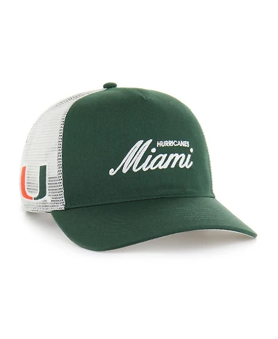'47 Brand Men's and Women's Green Miami Hurricanes Contemporary Basics Foundation Trucker Hitch Adjustable Hat