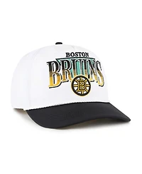 '47 Brand Men's White/Black Boston Bruins Tribute Hitch Adjustable Hat