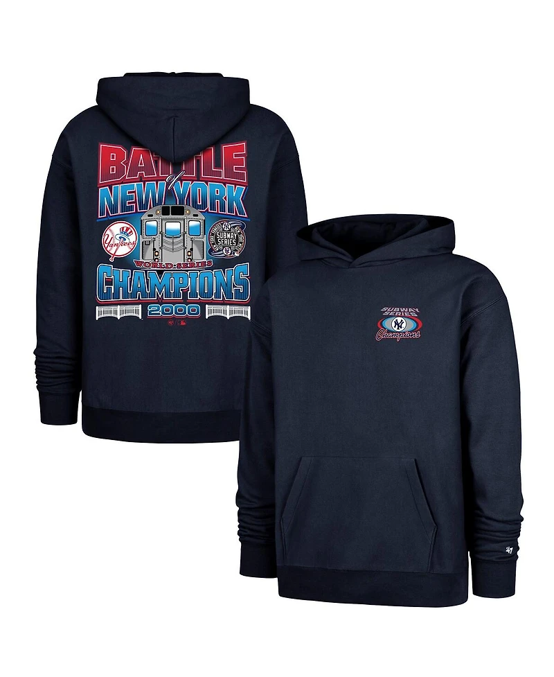 '47 Brand Men's Navy New York Yankees 2000 World Series Champions Showcase Backer Pullover Hoodie
