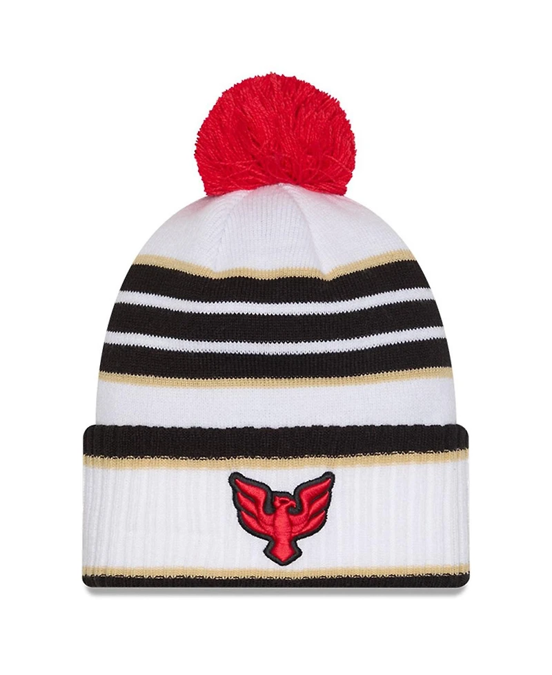 New Era Men's White D.c. United 2025 Jersey Hook Cuffed Knit with Pom Hat