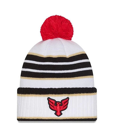 New Era Men's White D.c. United 2025 Jersey Hook Cuffed Knit with Pom Hat