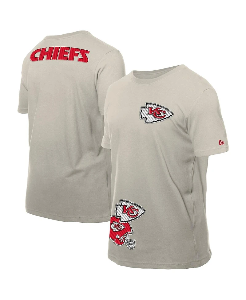 New Era Men's Light Beige Kansas City Chiefs Multi Patch T-Shirt