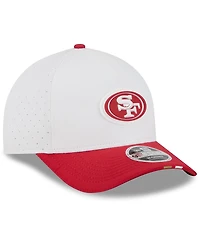 New Era Big Boys and Girls White/Scarlet San Francisco 49ers 2025 Nfl Training Camp A-Frame 9FORTY Adjustable Hat