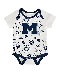 Outerstuff Baby Boys and Girls 3-Pack Michigan Wolverines All Day Play Bodysuit Set