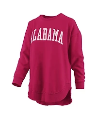 Pressbox Women's Alabama Crimson Tide Melange Poncho Vintage Fleece Long Sleeve Pullover Sweatshirt