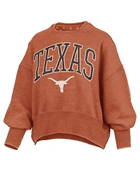 Pressbox Women's Texas Orange Longhorns Oversized Waist-Length Crewneck Sweatshirt