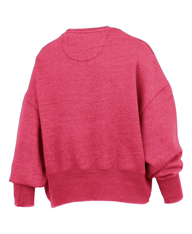 Pressbox Women's Red Georgia Bulldogs Oversized Waist-Length Crewneck Sweatshirt