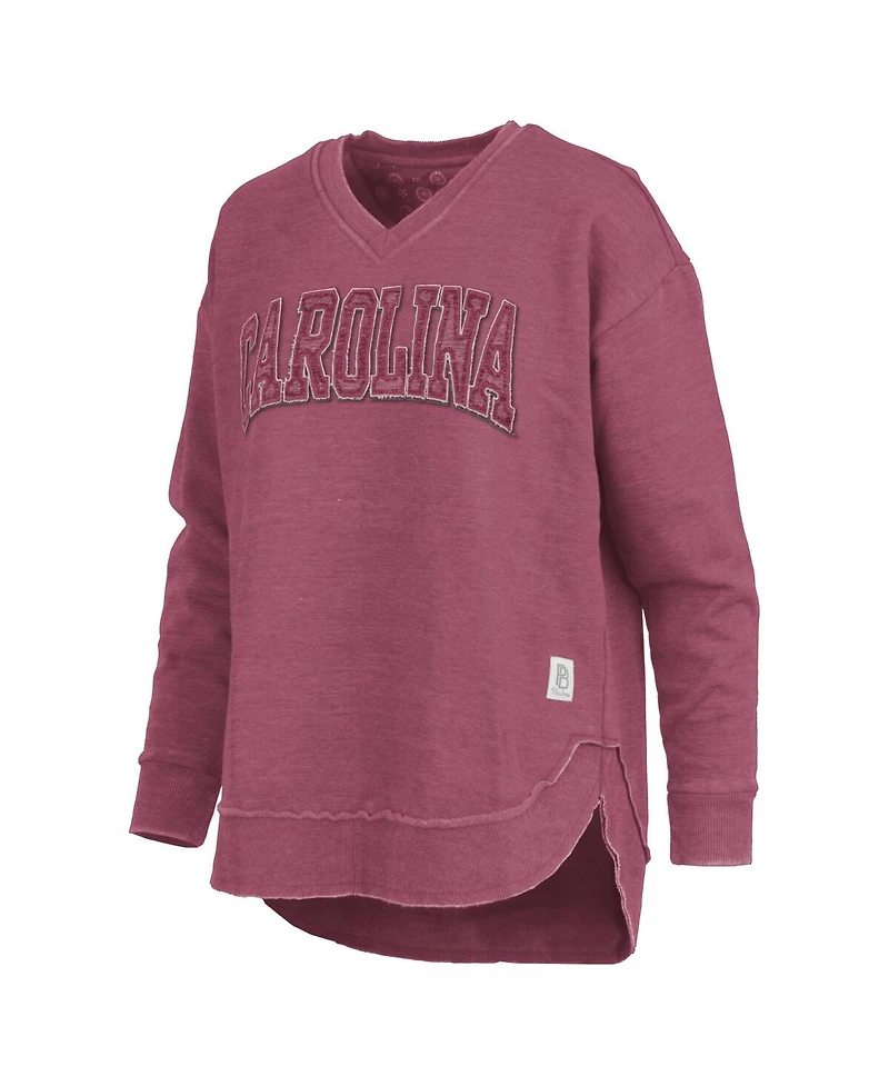 Pressbox Women's Garnet South Carolina Gamecocks Westin Poncho V-Neck Pullover Sweatshirt