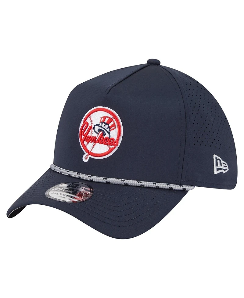 New Era Men's Navy York Yankees 39THIRTY A-Frame Perforated Flex Hat