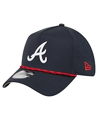 New Era Men's Navy Atlanta Braves 39THIRTY A-Frame Perforated Flex Hat