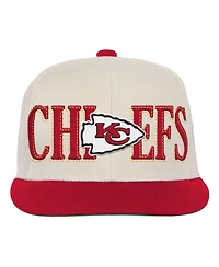Mitchell & Ness Big Boys and Girls Cream/Red Kansas City Chiefs Across the Board Vintage Snapback Hat
