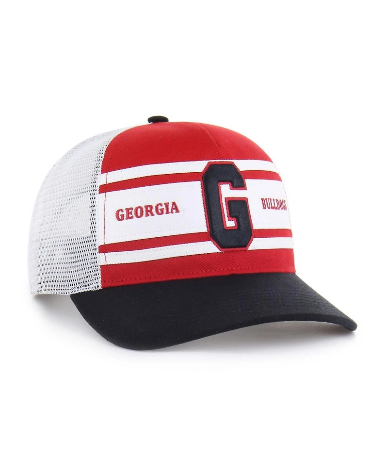 '47 Brand Big Boys and Girls Red/Black Georgia Bulldogs Super Stripe Hitch Adjustable Trucker Hat