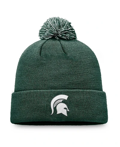 Top of the World Men's Green Michigan State Spartans Team Logo Cuffed Knit with Pom Hat