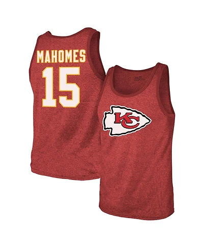 Majestic Threads Men's Patrick Mahomes Red Kansas City Chiefs Tri-Blend Player Name Number Tank Top