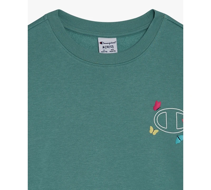 Champion Big Girls Pullover Crewneck Sweatshirt