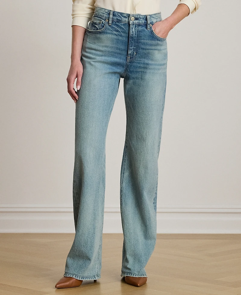 Lauren Ralph Petite High-Rise Wide-Leg Jeans