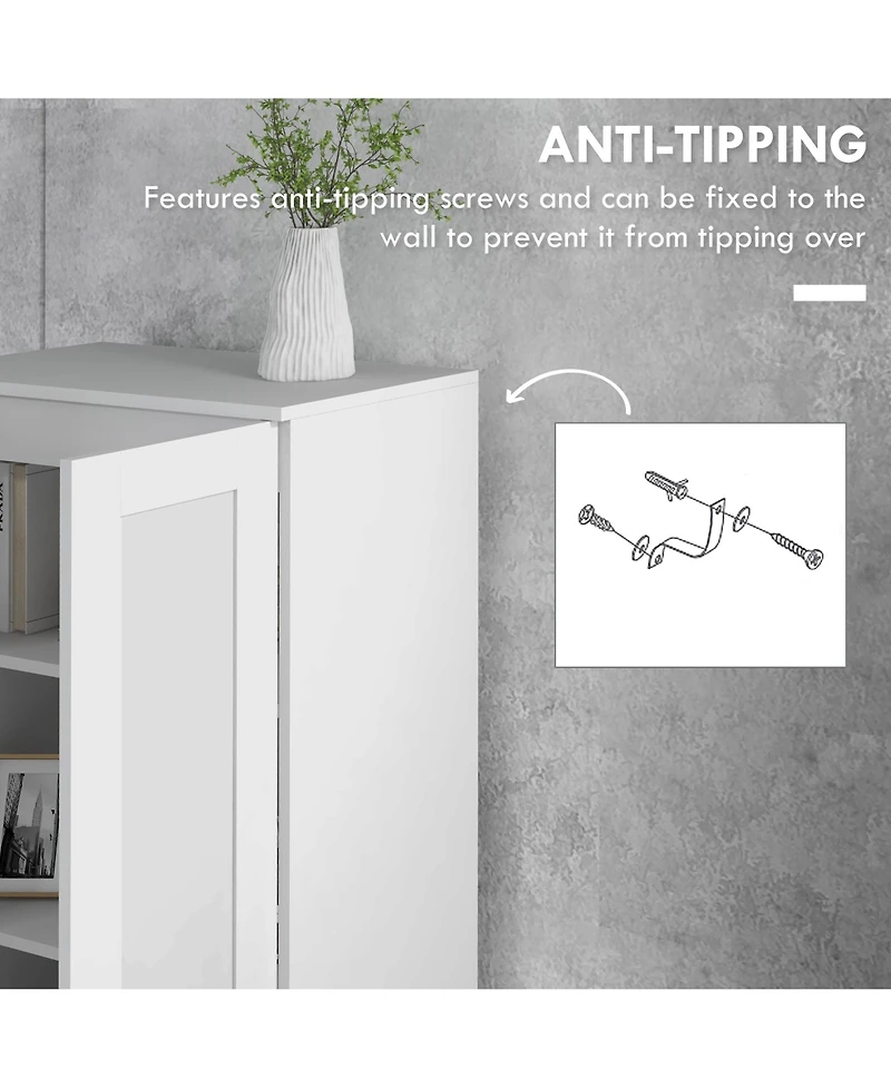 Homcom Storage Cabinet, Adjustable Shelves, Pantry Cupboard