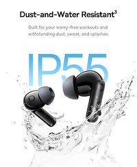 Baseus Noise Cancelling Wireless Earbuds, , Adaptive Active Eq, Ldac Hi-Res Sound, 6-Mic Ai Clear Calls, 55H Playtime, IP55 Waterproof, Bluetooth 6.0