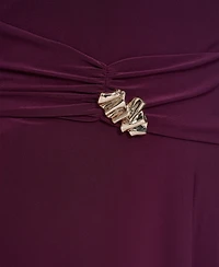 Jessica Howard Plus Boat Neck Asymmetric Side Ruched Midi Dress
