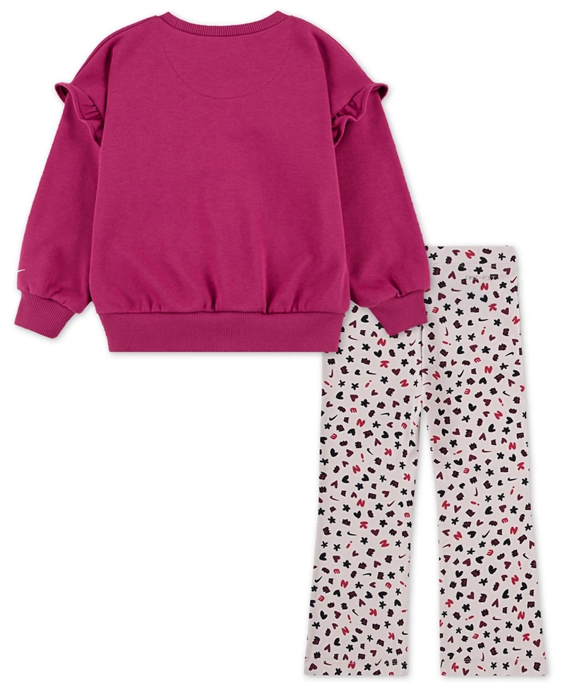Nike Toddler Girls 2-Piece Essentials All-Over Print Femme Sweatshirt and Legging Set