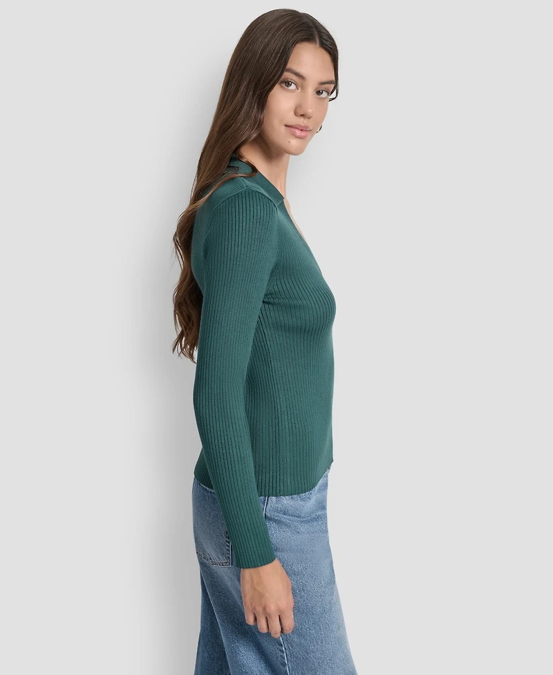 Dkny Jeans Women's Ribbed Long Sleeve Sweater