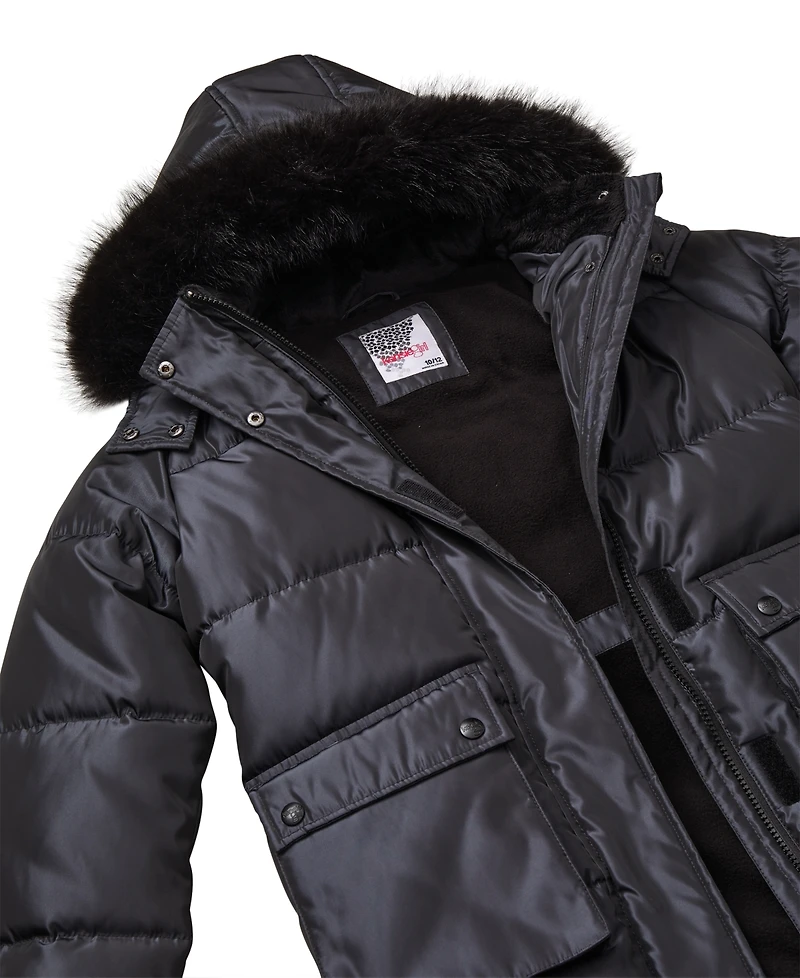 Kensie Girl Big Girls Iridescent Hooded Puffer Jacket