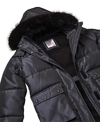 Kensie Girl Big Girls Iridescent Hooded Puffer Jacket