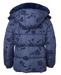 Kensie Girl Big Girls Flocked Floral Puffer Jacket