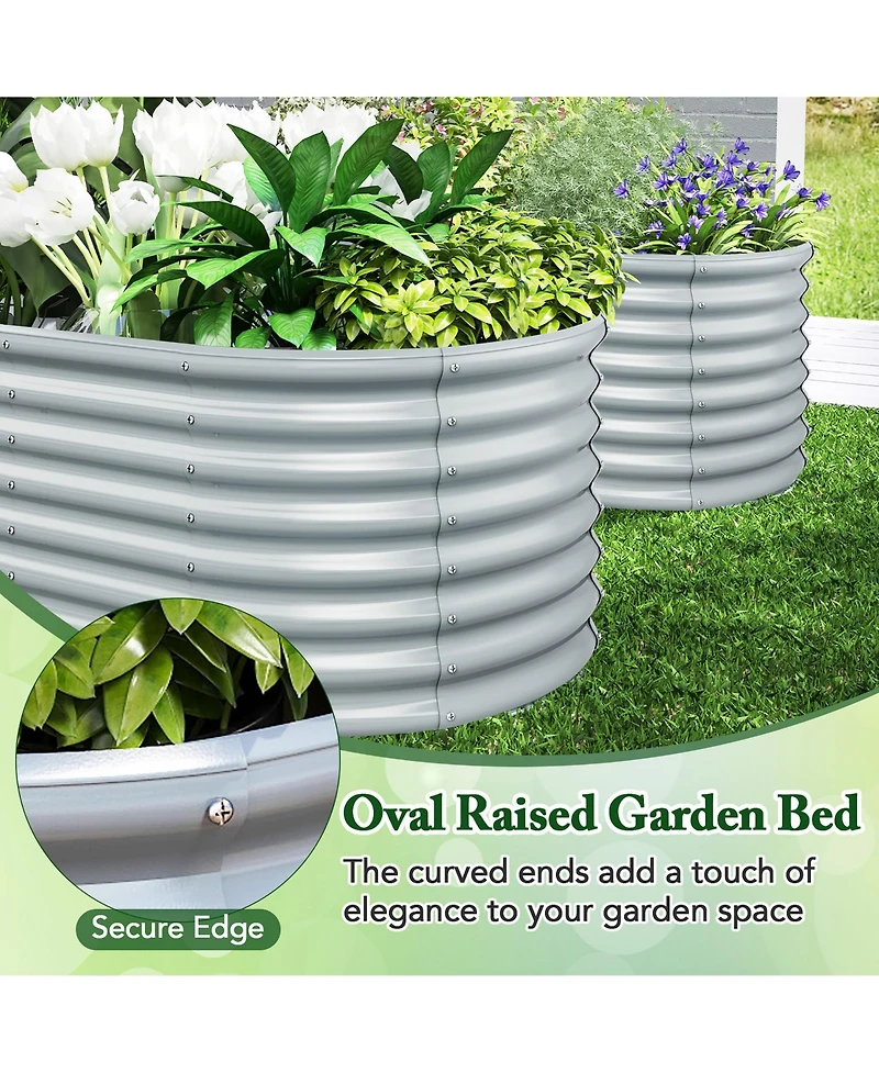 Gymax Raised Garden Bed Kit Planter Raised Garden Boxes Outdoor 65'' x 32'' x 24''