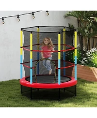 Akiudex 55 Inch Kids Indoor Outdoor Trampoline with Safety Enclosure