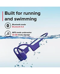 Suunto Aqua Light Waterproof Open-Ear Swimming Bone Conduction Bluetooth Headphones with Built in MP3 Player - Tidal Black