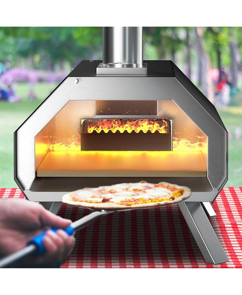 Costway Outdoor Pizza Oven Machine 12'' Pizza Grill Maker Portable with Foldable legs