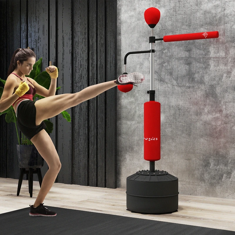 Soozier 4-in-1 Punching Bag Sd w/ 2 Speedballs, 360° Relax Bar,