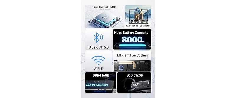 Acemagic AX18 Laptop with Intel N150 Processor and 18.5" Display