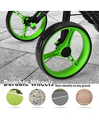 Akiudex 4-Wheel Foldable Golf Push Cart with Adjustable Handle