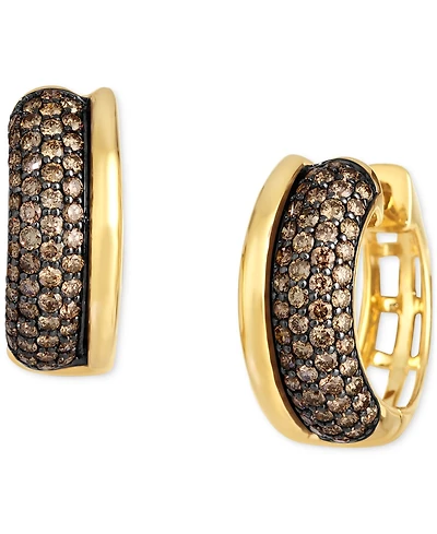 Le Vian Chocolate Diamond Medium Hoop Earrings (1-1/6 ct. t.w.) in 14k Gold, 0.63"