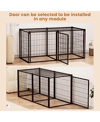 Aostirmotor 63 in. L x 29.9 in. W x 31.9 in. H. Dog Crate 63" Dog Kennel for Small Medium Dogs, Puppy Dog Playpen with Top in Black.