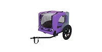 Purple Outdoor Heavy Duty Collapsible Pet Bike Trailer with Universal Hitch Foldable Dog Cargo Carrier Cart for Bicycles