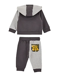 Guess Baby Boys 2-Piece Two-Tone Long-Sleeve Top and Pant Set