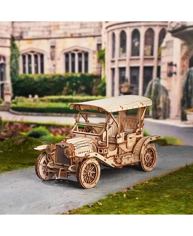 Robotime 3D Wooden Puzzle Vintage Car 1:15 Scale Exquisite Wood Craft Kit Gift for Adults Desk Toys Gift for Boys/Girls, 7.5"3.6"4.5"