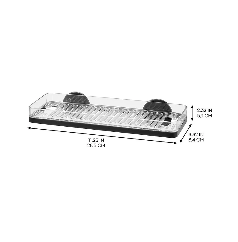 iDesign Self-Adhesive Shower Shelf with Razor Holder