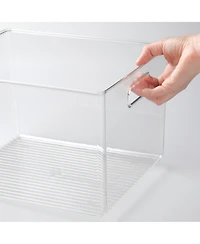 iDesign Storage Bin with Handles for Kitchen, Bathroom, or Home Office, Set of 2, Clear, Made in Usa