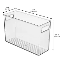 iDesign Plastic Storage Bin with Handles - Set of - Clear