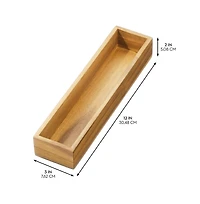 iDesign Acacia Wood Narrow Kitchen Drawer Organizer - Set of 3 - Natural